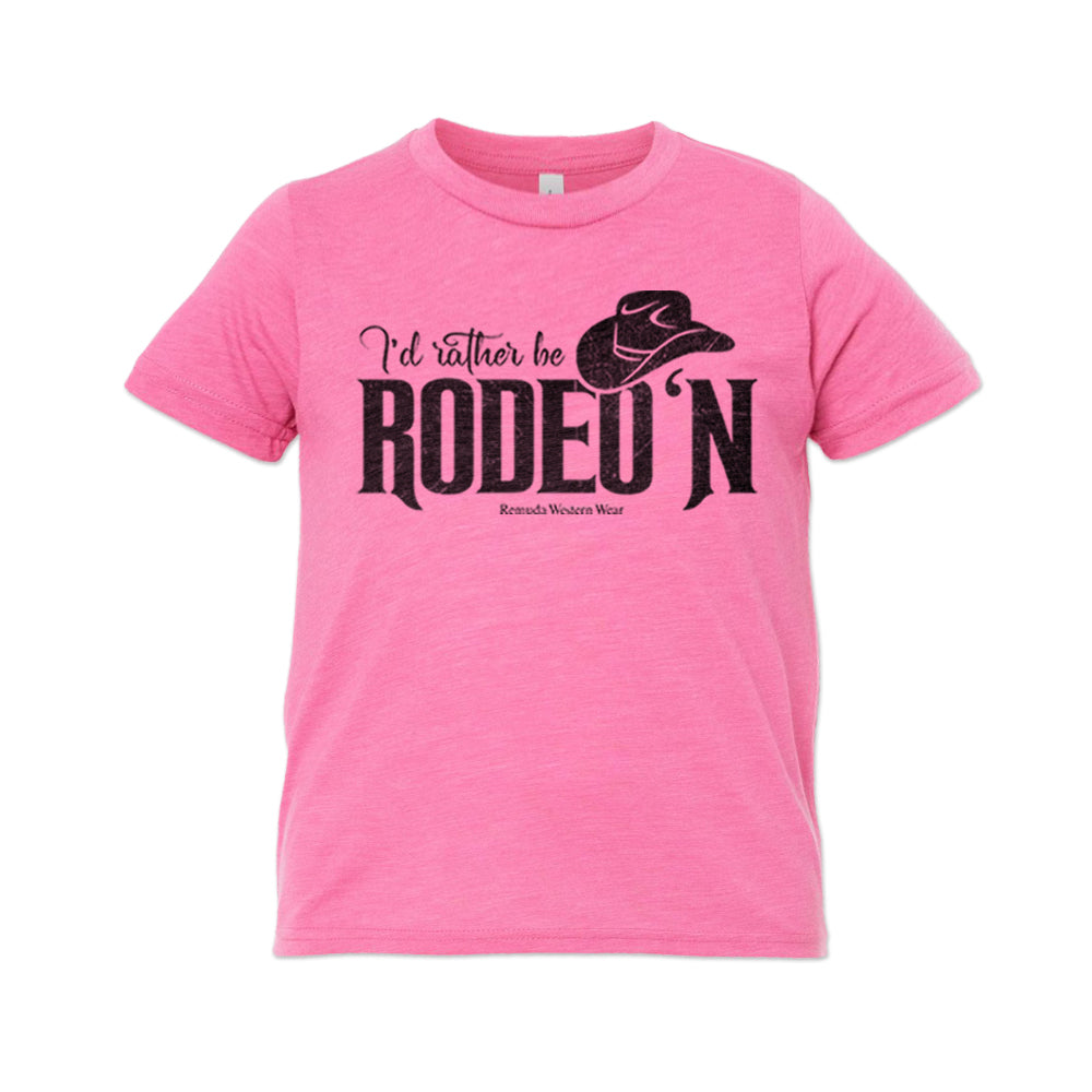 I'd Rather Be Rodeo'n - Youth Western Tee