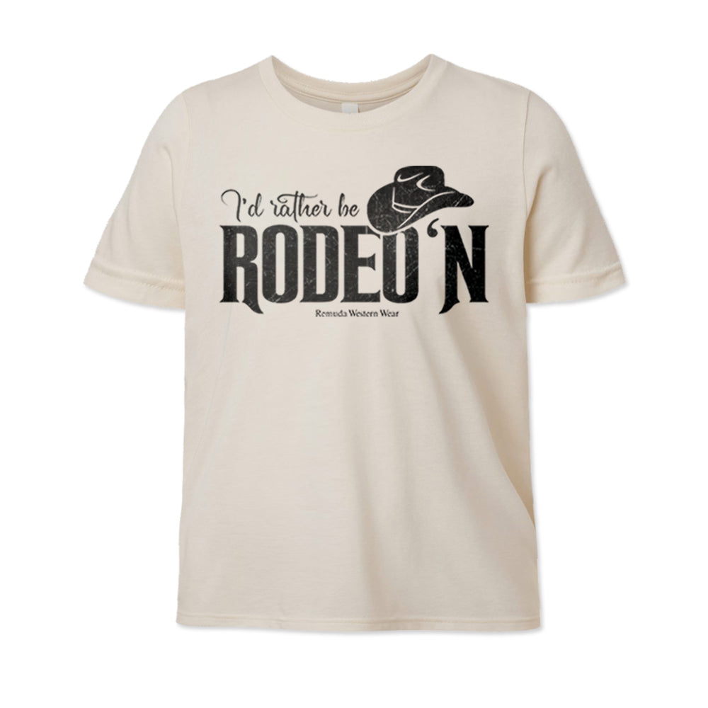 I'd Rather Be Rodeo'n - Youth Western Tee