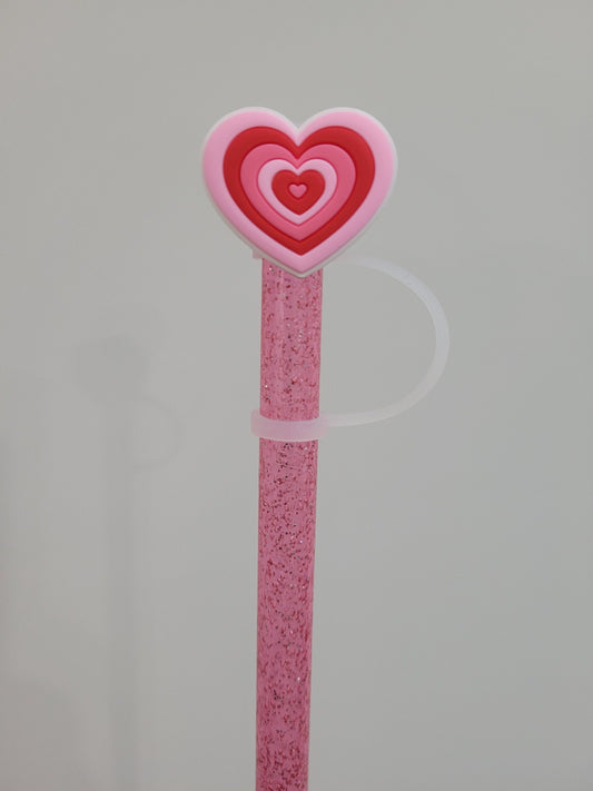 I Heart U 10MM Strawtopper