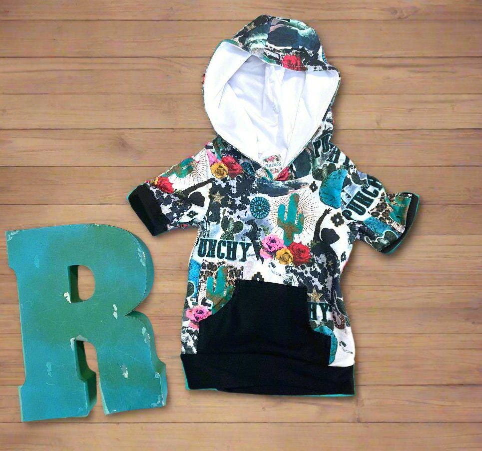 Punchy Western Cowgirl Outfit | Girls Western Hoodie and Jogger Set | Cowgirl Sweatsuit, Retro Cowboy Clothes
