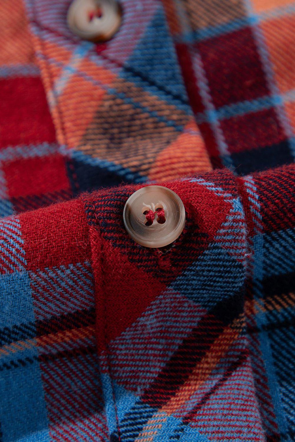 Women's Fall Plaid Shirt | Oversized Button Down | Red or Orange Cotton Flannel | FREE Shipping