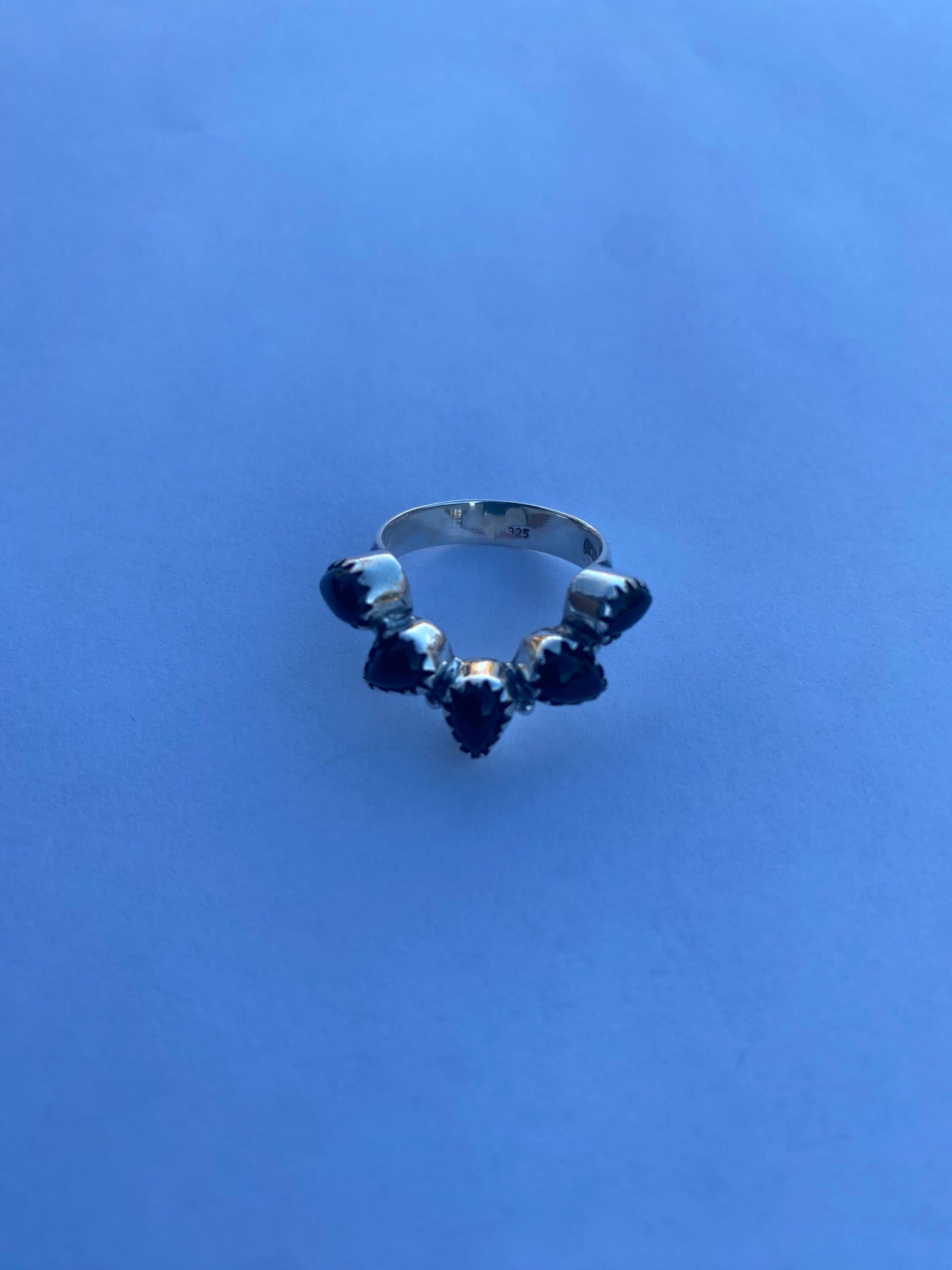 Black Onyx & Sterling Silver Monarch Band
