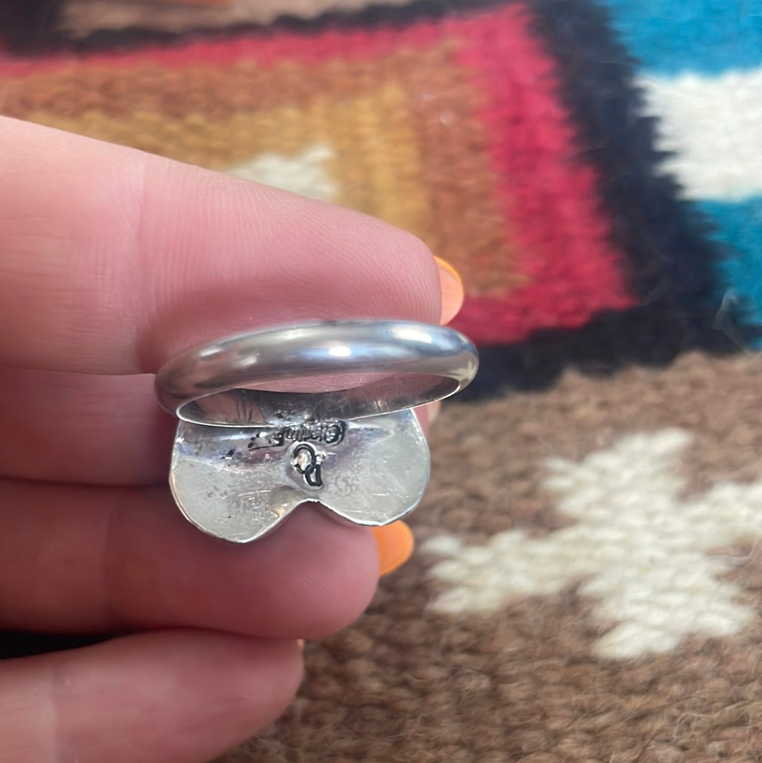 Handcrafted Wild Horse And Sterling Silver Heart Ring