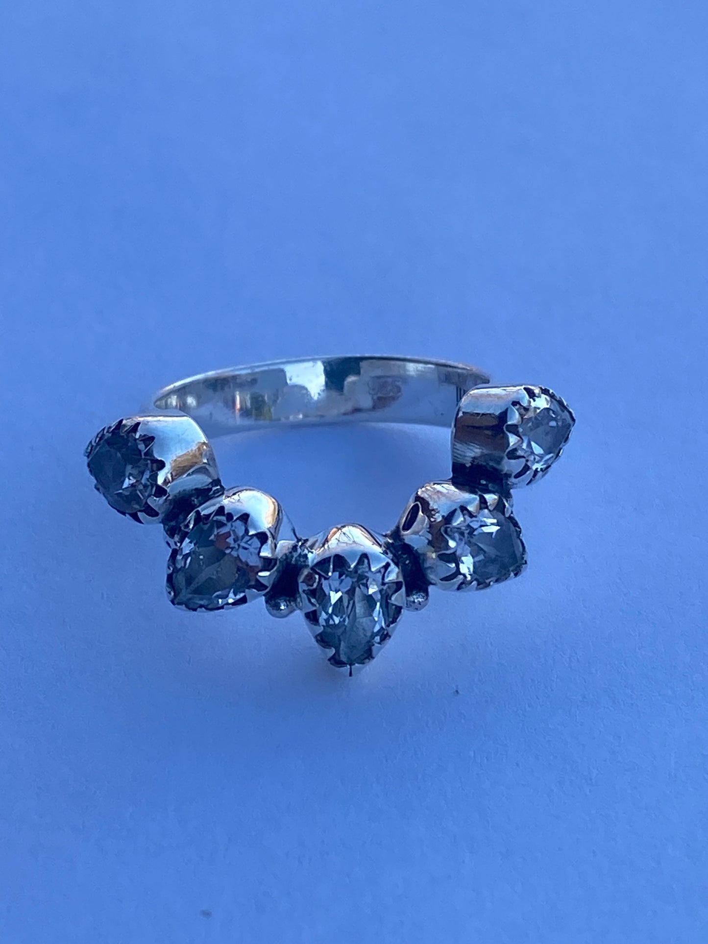 White Topaz & Sterling Silver Monarch Band