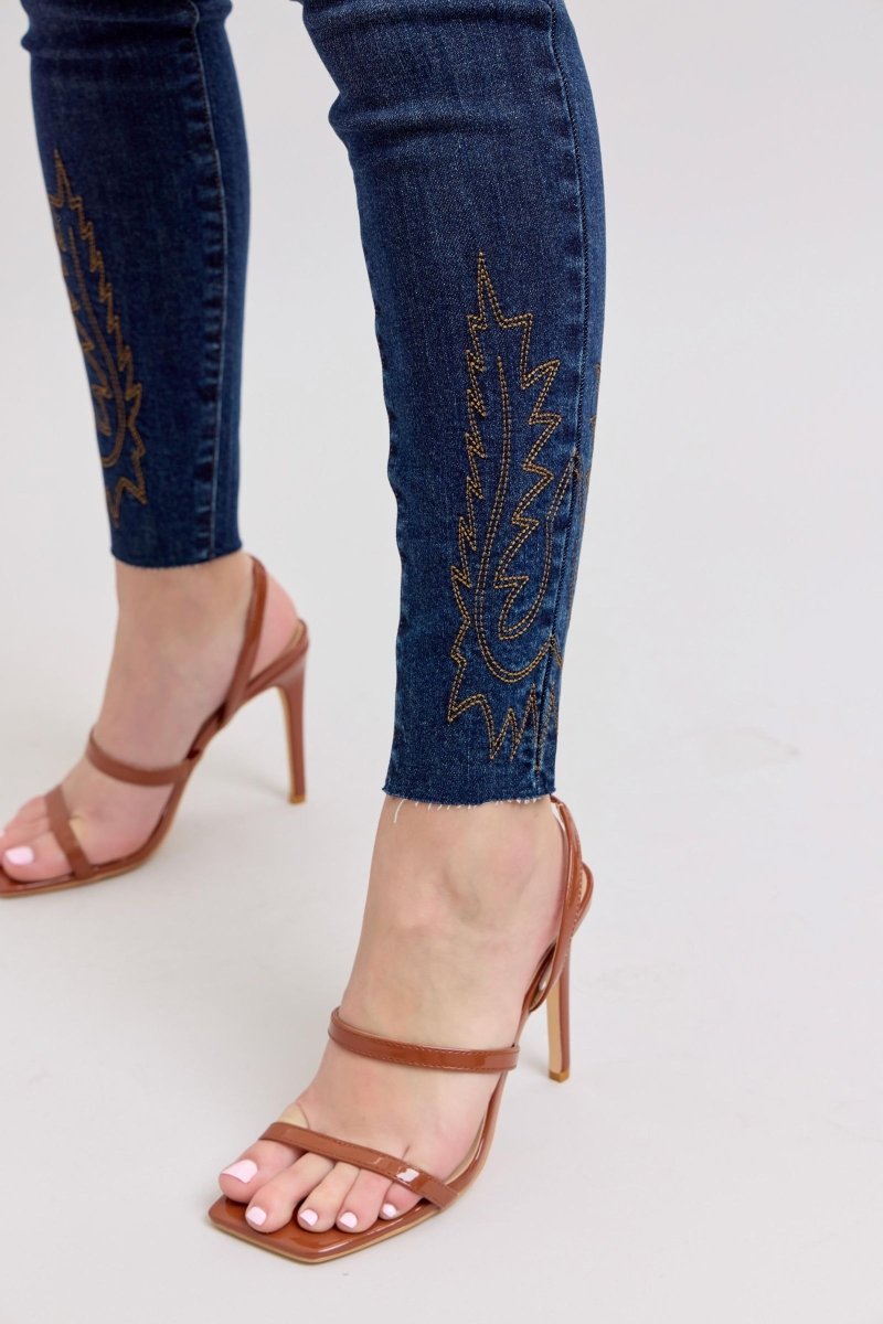 Premium Judy Blue Full Size Embroidered High Rise Skinny Jeans Plus Size