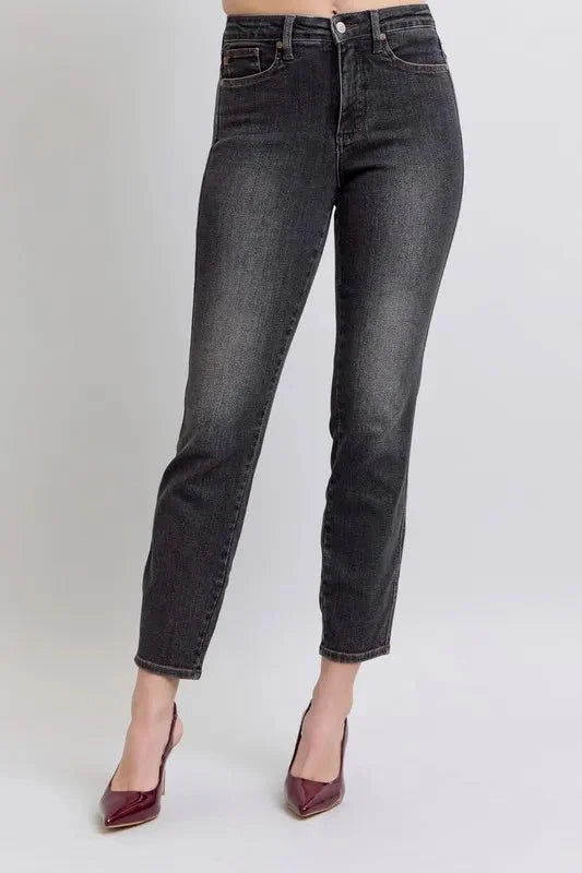 Judy Blue Full Size Mid Rise Tummy Control Slim Jeans Plus Size