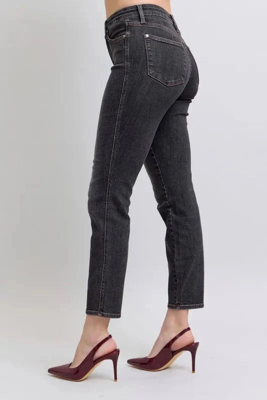 Judy Blue Full Size Mid Rise Tummy Control Slim Jeans Plus Size
