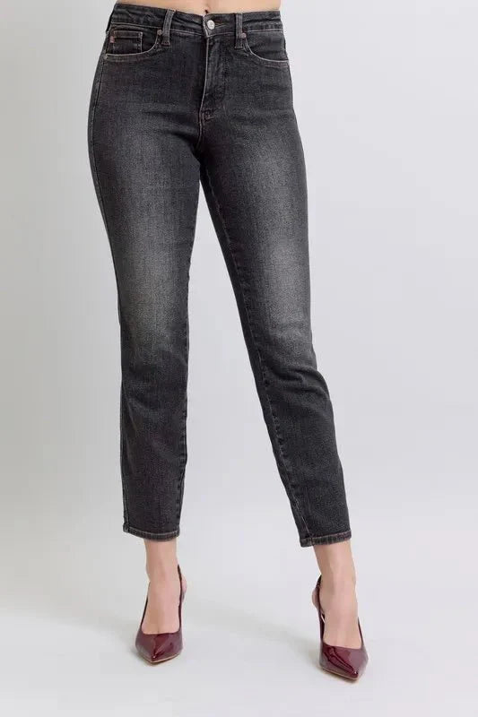 Judy Blue Full Size Mid Rise Tummy Control Slim Jeans Plus Size