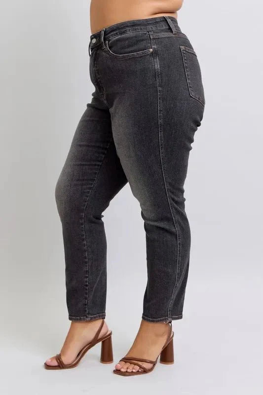 Judy Blue Full Size Mid Rise Tummy Control Slim Jeans Plus Size