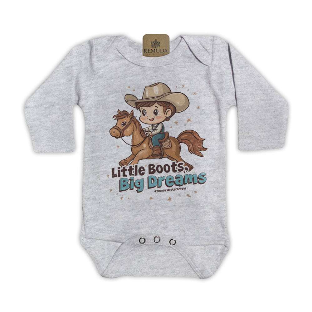 Little Boots, Big Dreams - Infant Boys One Piece Romper
