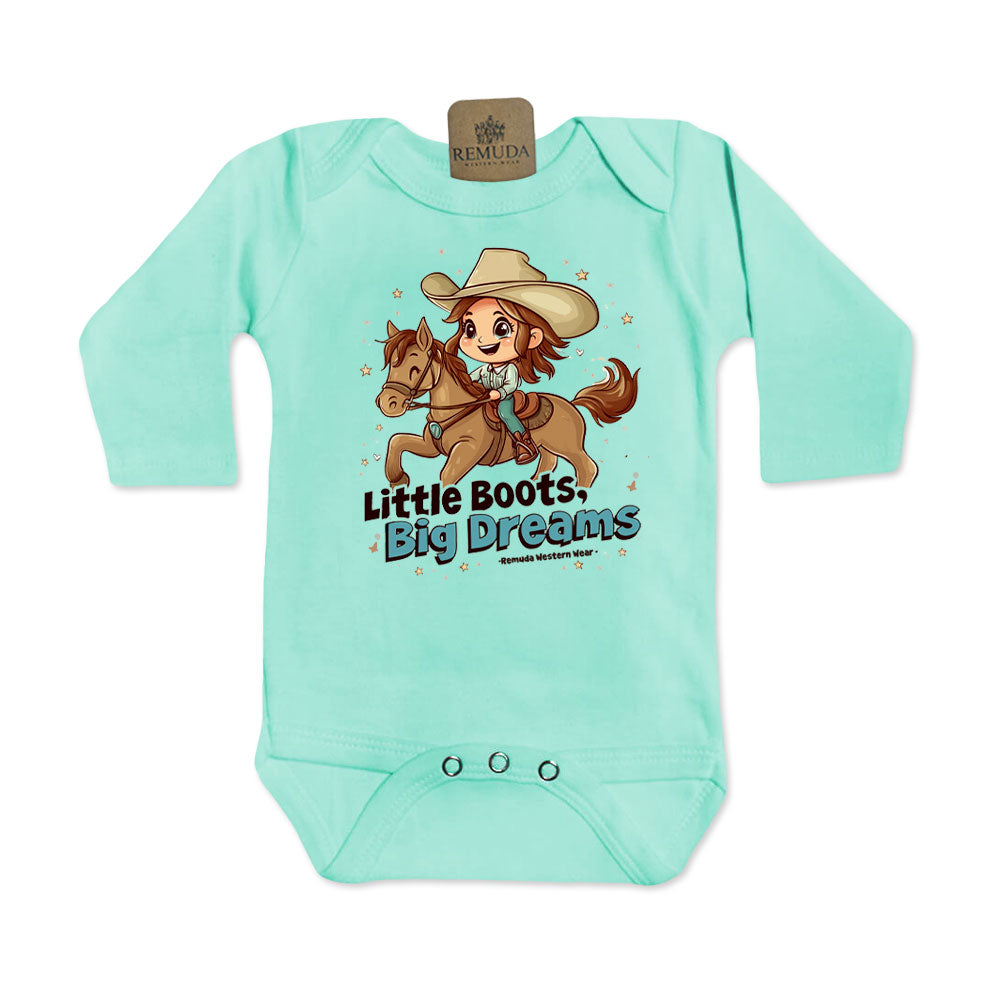 Little Boots, Big Dreams - Infant Girls One Piece Romper