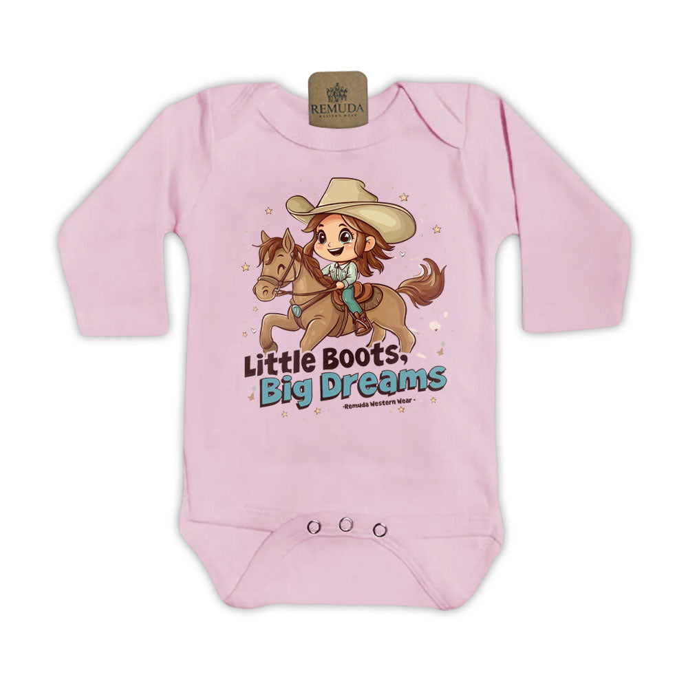 Little Boots, Big Dreams - Infant Girls One Piece Romper