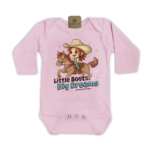 Little Boots, Big Dreams - Infant Girls One Piece Romper