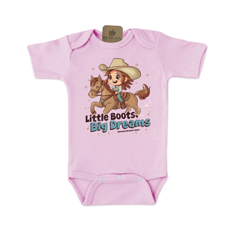 Little Boots, Big Dreams - Infant Girls One Piece Romper