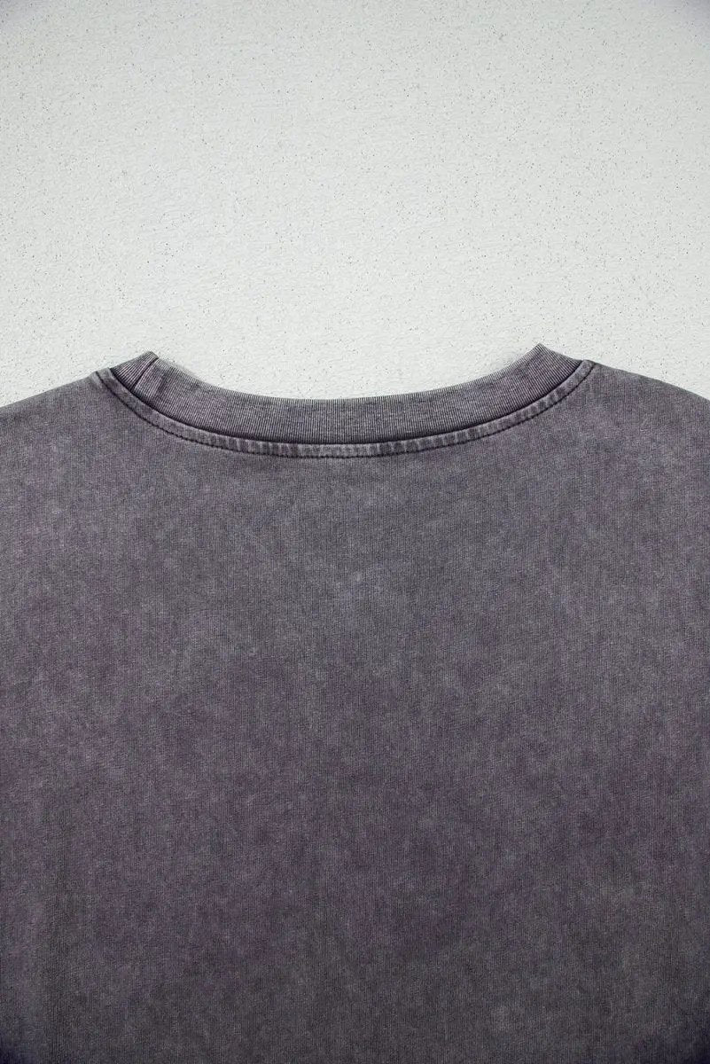 Love Salve Grey Steer Graphic Tee Unisex Casual Western T-Shirt Soft Wash