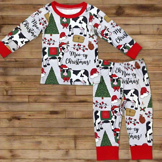 MOOEY CHRISTMAS Pajamas, Kids Farm Christmas Pajamas
