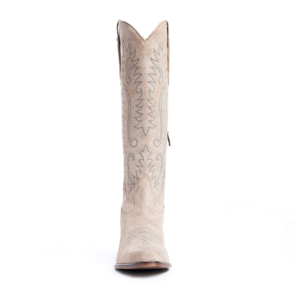 Myra Sylvia Prairie ivory boots embroidery detail