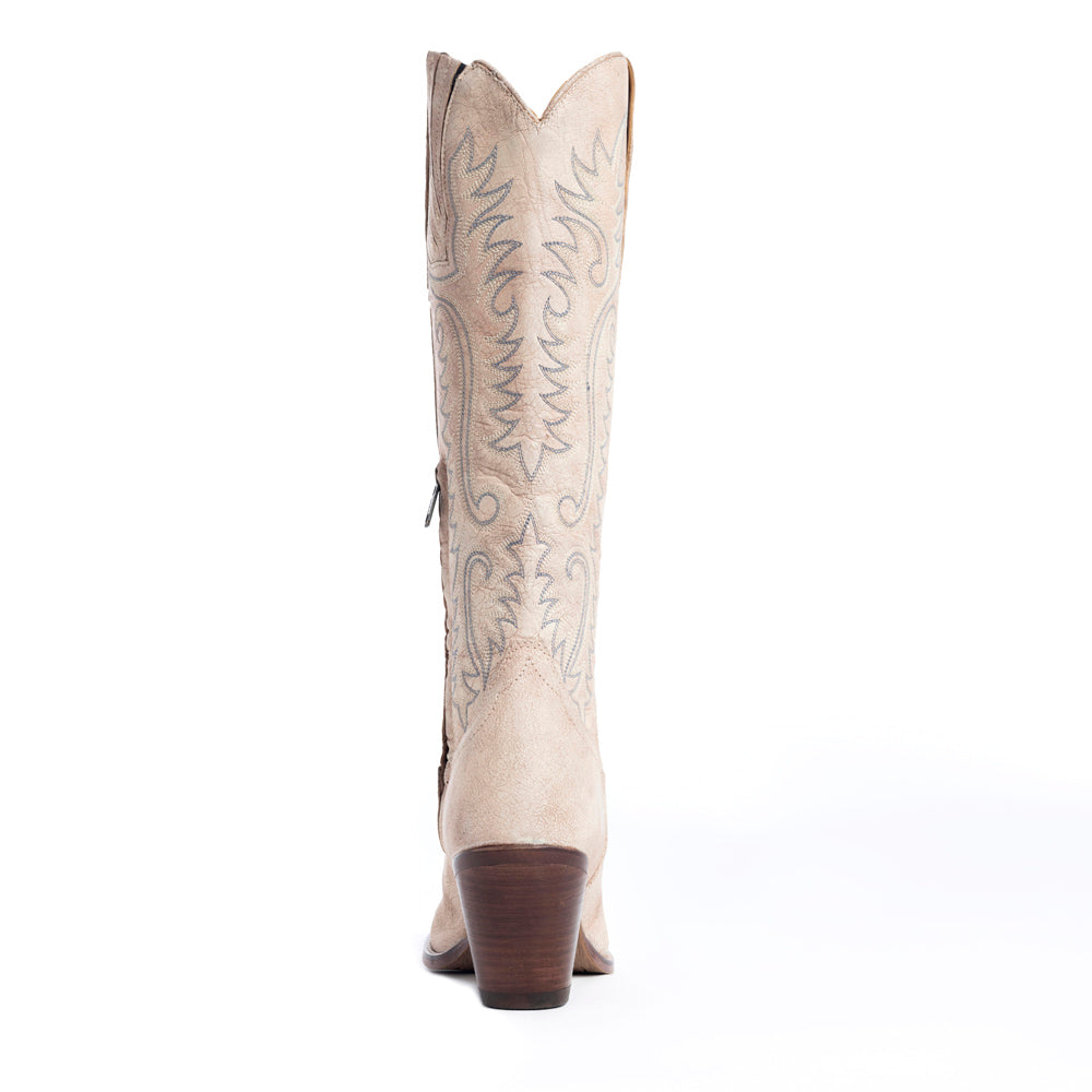 Myra Sylvia Prairie ivory boots profile