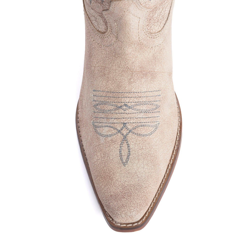 Myra Sylvia Prairie ivory boots back view