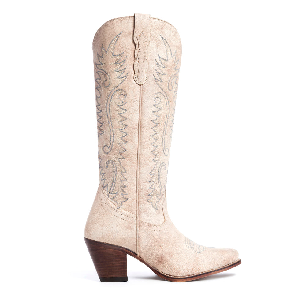 Myra Sylvia Prairie leather boots in ivory