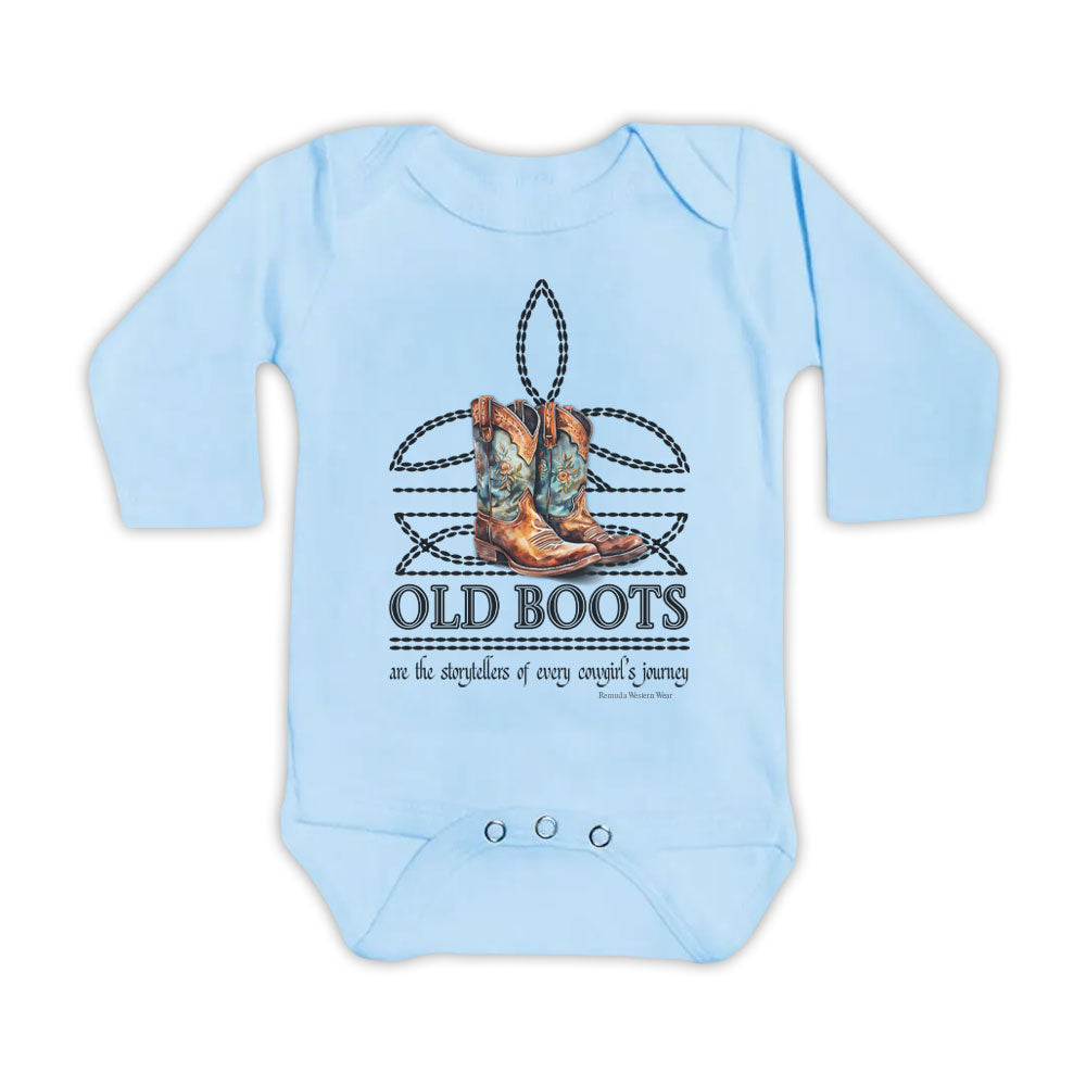 OLD BOOTS Cowgirl Boot Stitch Infant Western One Piece Romper
