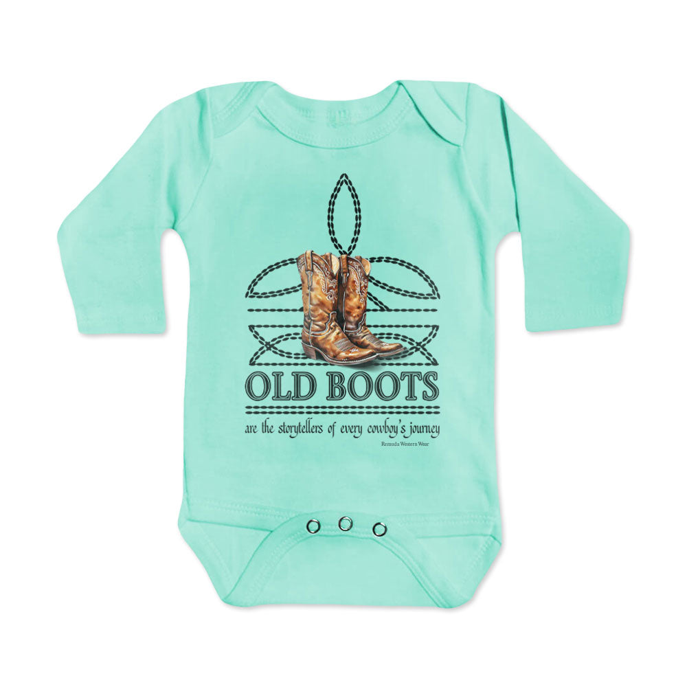 OLD BOOTS Cowboy Boot Stitch Infant Western One Piece Romper