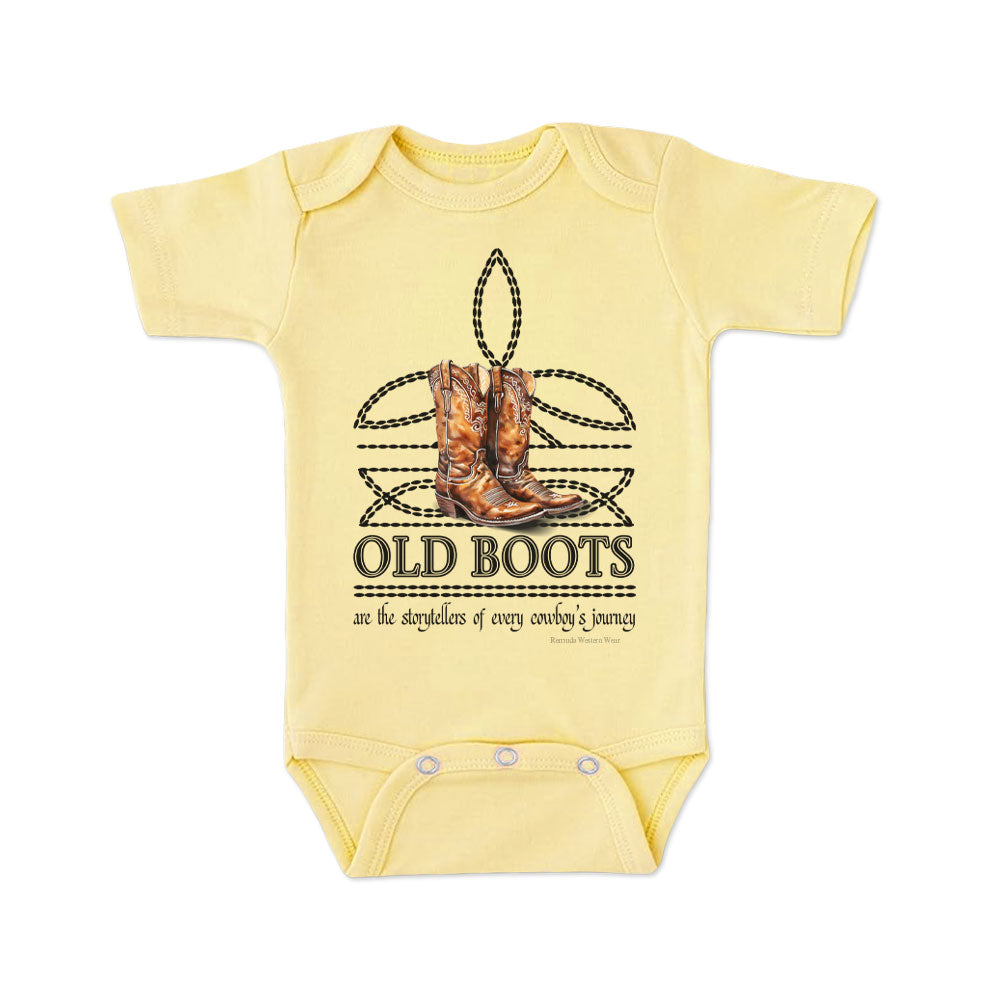 OLD BOOTS Cowboy Boot Stitch Infant Western One Piece Romper