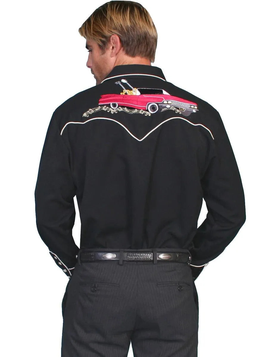 Scully Rock`n Roll Embroidery - Mens Western Shirt