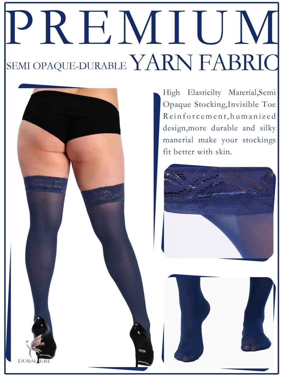 Plus Size Thigh High Stockings Silky Pantyhose