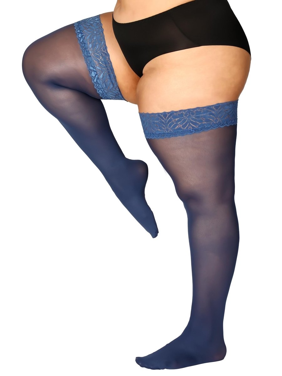 Plus Size Thigh High Stockings Silky Pantyhose