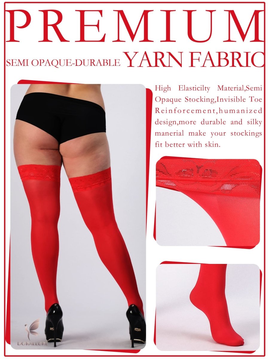 Plus Size Thigh High Stockings Silky Pantyhose