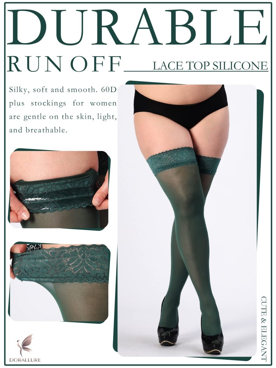 Plus Size Thigh High Stockings Silky Pantyhose