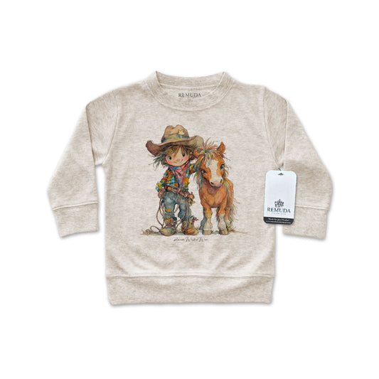 Pony Pals Cowboy - Western Infant Long Sleeve Pullover Shirt