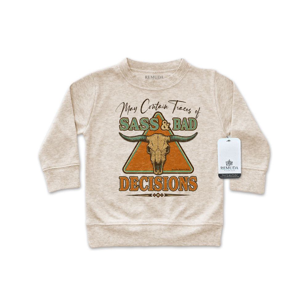 Sass & Bad Decisions - Western Infant Long Sleeve Pullover Shirt