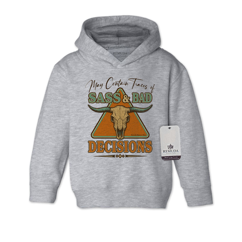 Sass & Bad Decisions - Toddler Western Pullover Hoodie
