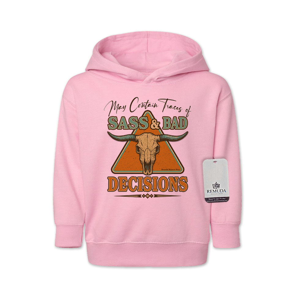Sass & Bad Decisions - Toddler Western Pullover Hoodie