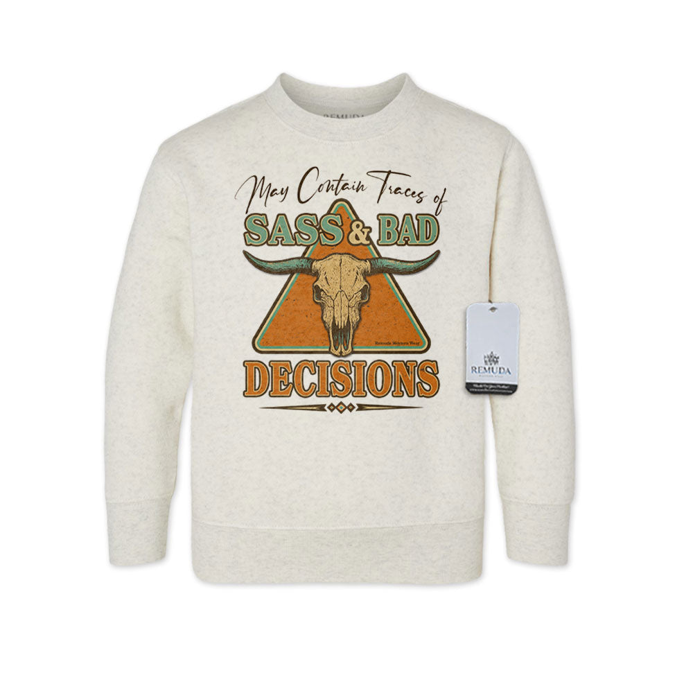 Sass & Bad Decisions - Western Toddler Sweatshirt