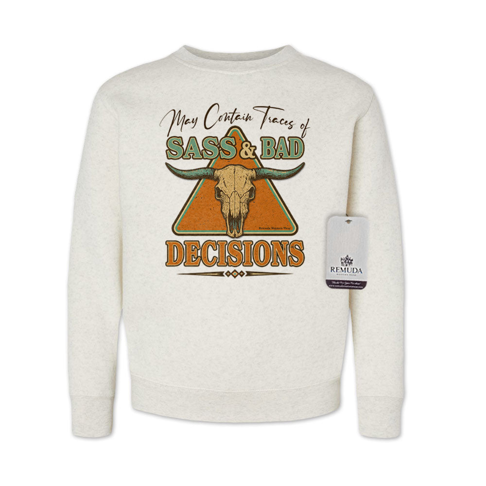 Sass & Bad Decisions - Western Youth Sweatshirt