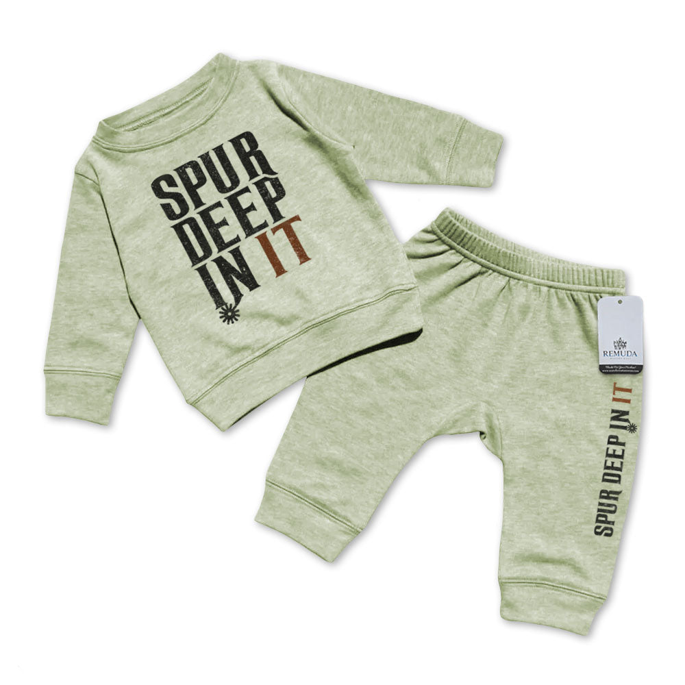Spur Deep In It - Infant Western 2 Piece Sweatsuit