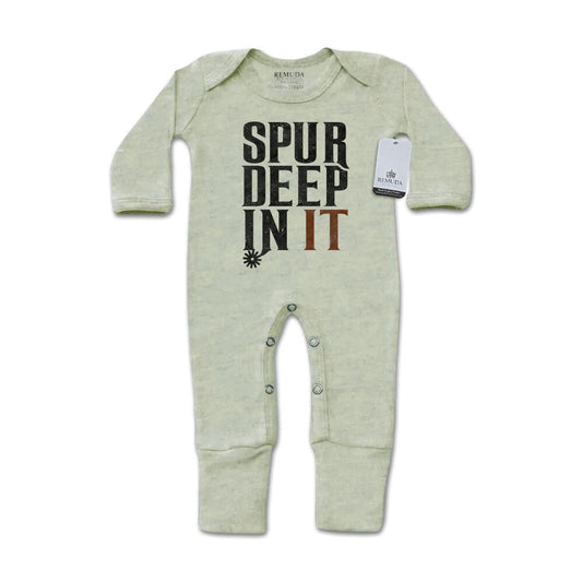 Spur Deep In It - Infant Western One-Piece Footed Pajamas W/Mittens
