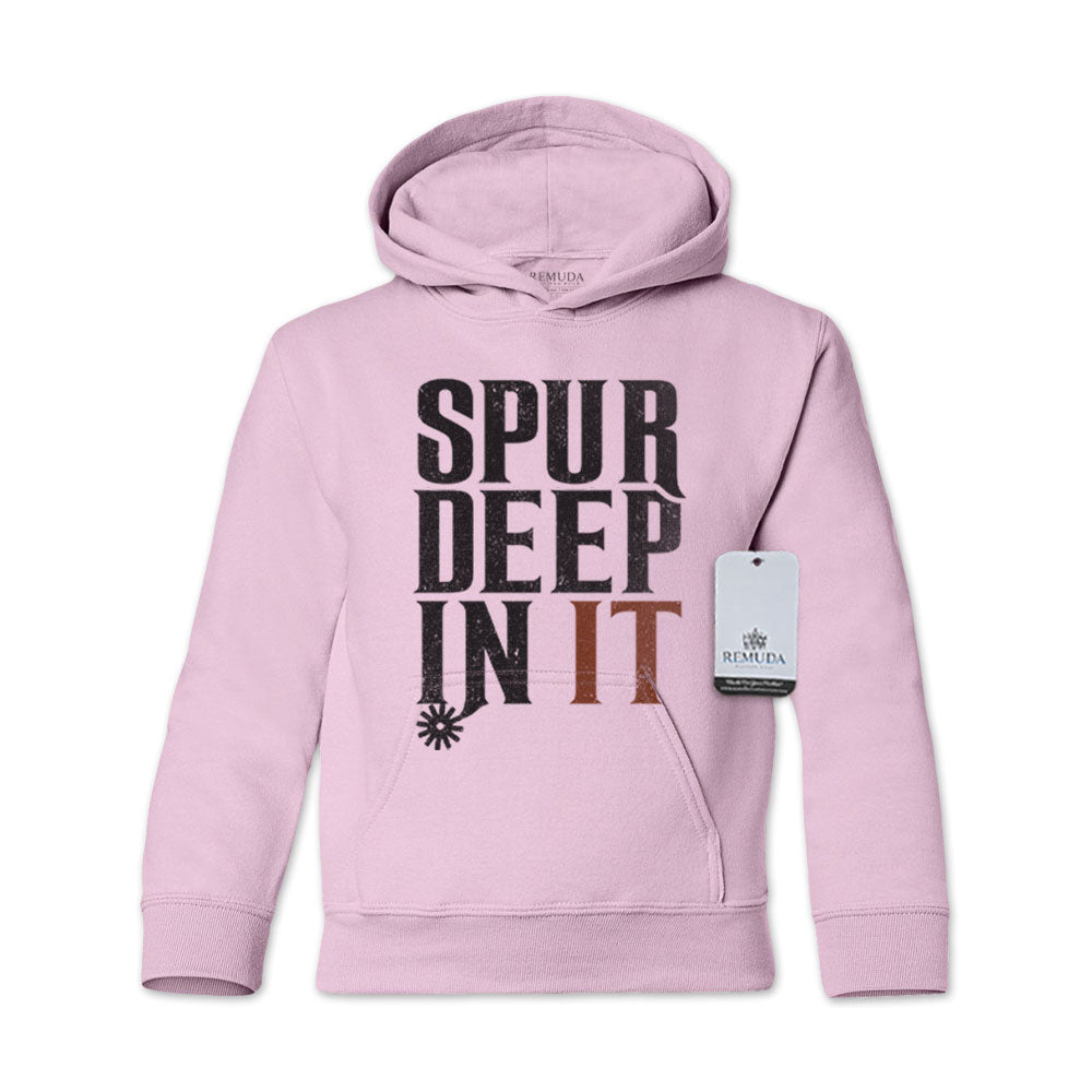 Spur Deep In It - Youth Western Pullover Hoodie