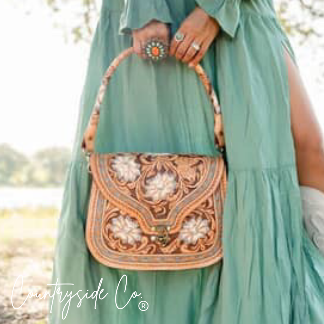 Stella Tooled Leather Concealed Carry Handbag