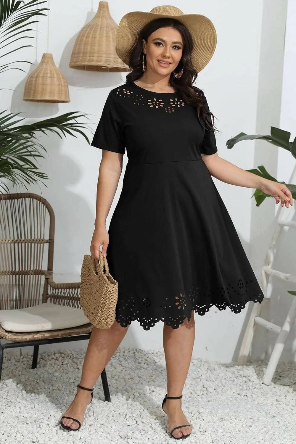 Trendsi Elegant plus size sheer dress