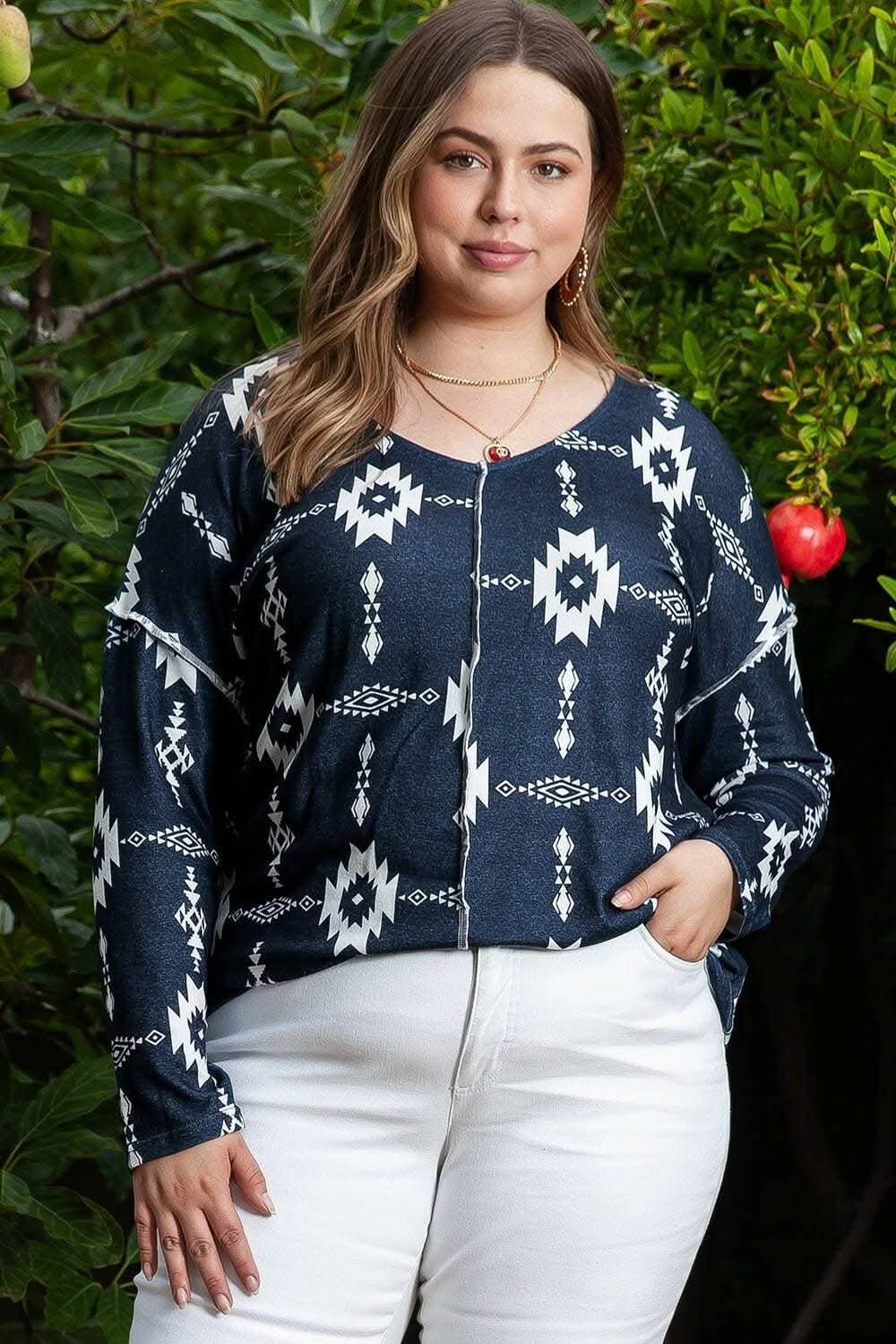 Chic plus size long sleeve tee
