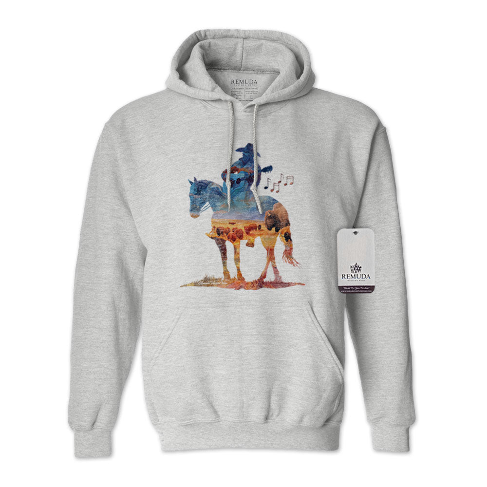 Where The Buffalo Roam - Adult Unisex Western Watercolor Hoodie
