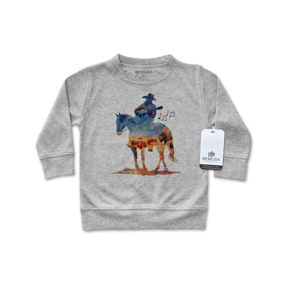 Where The Buffalo Roam - Western Watercolor Infant Long Sleeve Pullover Shirt