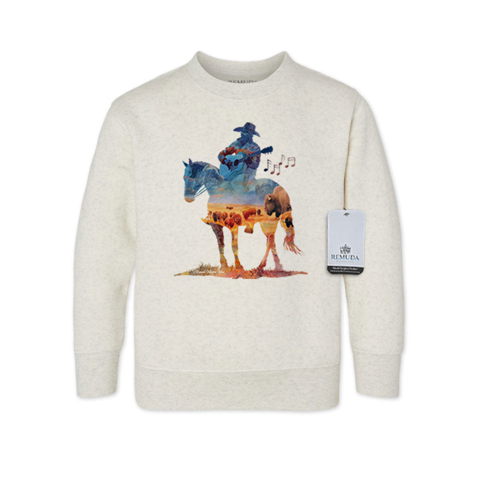 Where The Buffalo Roam - Western Watercolor Toddler Sweatshirt