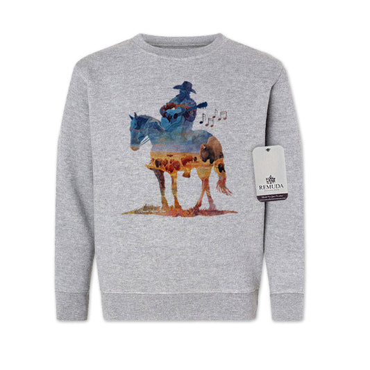 Where The Buffalo Roam - Youth Kids Watercolor Western Sweatshirt