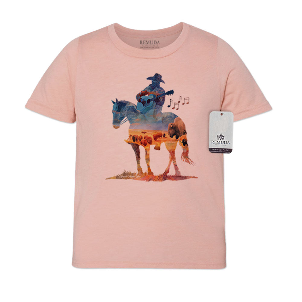 Where The Buffalo Roam - Youth Watercolor Western Tee T-Shirt
